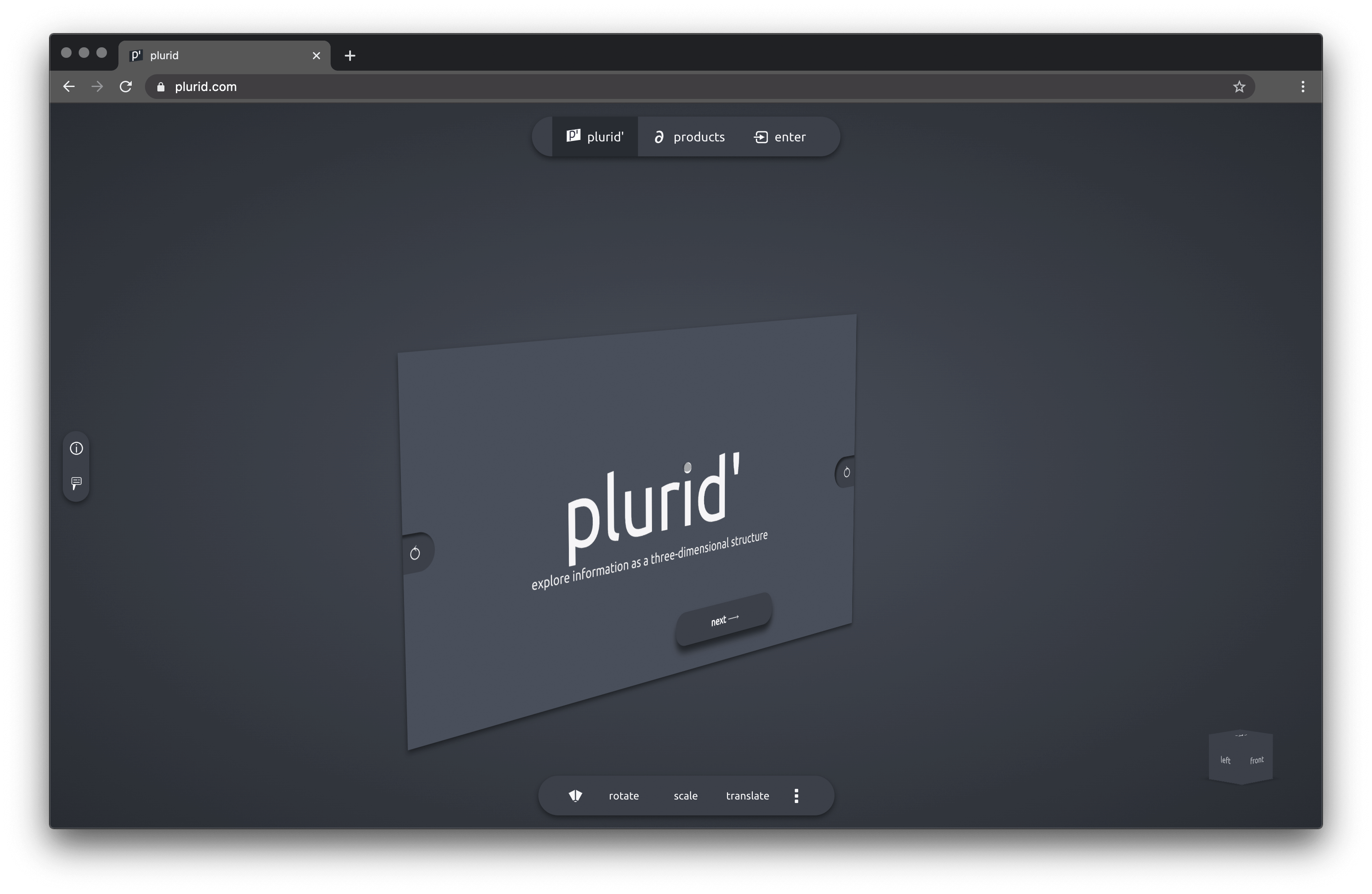 plurid explore information as a 3D structure